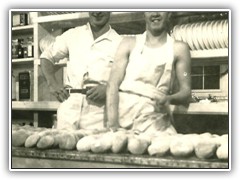 Our bakers get the bread ready for a hungry mob.