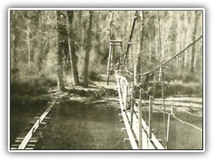 This is the water pipeline we built across teh river to bring water down from Uranus Creek 1938