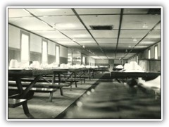 Typical mess hall, always scrubbed clean and kept neat