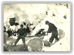 Good sized log. We did everything by hand in those days. we were tough kid. It helped in making good soldiers when the war broke out.